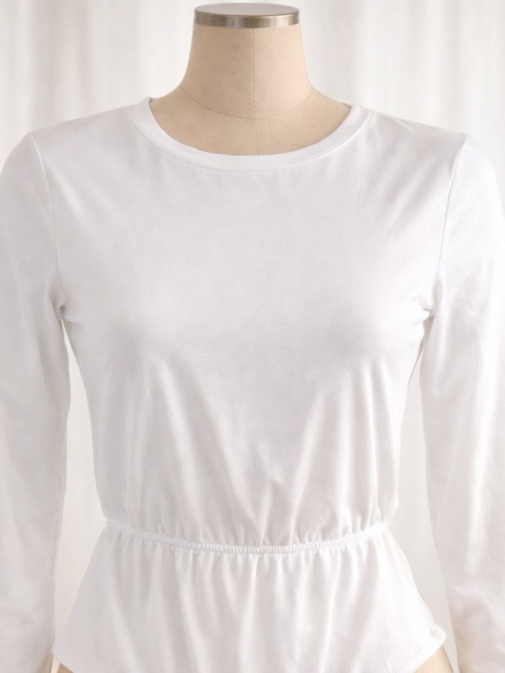 MANGOPOP White Long Sleeve Crew Neck Bodysuit XL